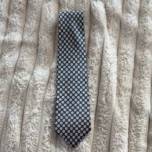 Brooks Brothers Blue and Gold Floral Tie